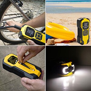 Stanley Sxif0101 12v / Şarjlı Li-ion 150 Psi Dijital Göstergeli Akıllı Lastik Şişirme Pompası+ Powerbank + Sos + Led Lamba