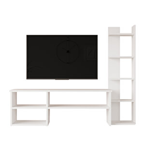 Robin Home Nexus Tv Ünitesi Tv Sehpası Kitaplıklı Beyaz