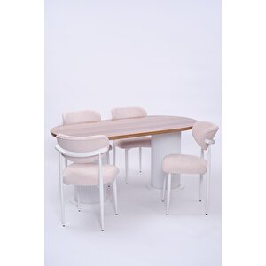 Bohem Polo Lak Panel Yemek Masa Sandalye Takımı 90x170 Çam