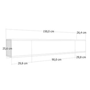 Parlact Şömineli (b) 150cm Duvara Montaj Tv Sehpası efesmermer