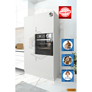 Tamamı Mdf Maxi Ankastre Fırını Dolabı 3 Kapaklı Çok Amaçlı Mutfak Dolabı (özel Ölçü Yapilir)