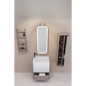 Greta 65 Cm Banyo Dolabı - Krem ( Raf Modül Ve Boy Dolap Dahil)
