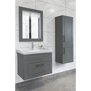 Monaco 65 Cm Banyo Dolabı Antrasit - Boy Dolap Dahil