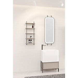 Greta 65 Cm Banyo Dolabı - Krem (raf Modül Dahil)