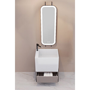 Greta 65 Cm Banyo Dolabı - Krem