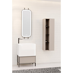 Greta 65 Cm Banyo Dolabı - Krem (boy Dolap Dahil)