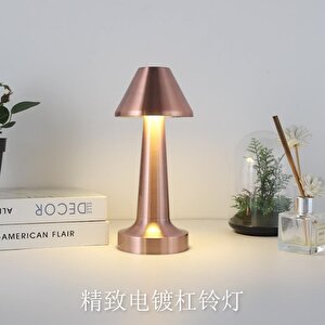 Dokunmatik Ledli Üçgen Masa Lambası, Bronz, 22x9 Kahverengi