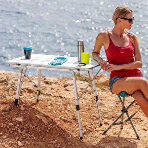 Funky Chairs Elite Alüminyum Teleskopik Ayaklı Kamp Piknik Masası - Siyah