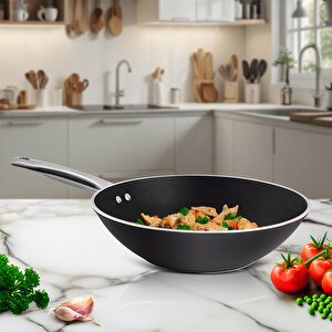 Atlanta 2 Parça Wok + Grill Tava Seti Black