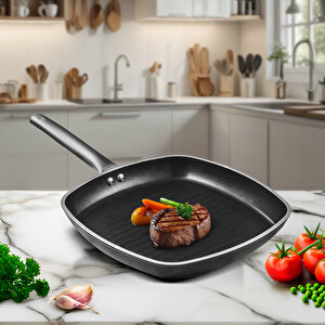 Aryıldız Atlanta 2 Parça Wok + Grill Tava Seti Black