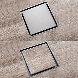 Komple Çelik Seramik Uyumlu Ankastre Yer Süzgeci 10x10 Cm Ksz101
