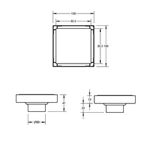 Komple Çelik Seramik Uyumlu Ankastre Yer Süzgeci 10x10 Cm Ksz101