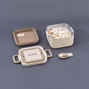 Bento Kare Lunch Box Yemek Termosu Bej 700 Ml