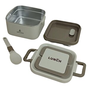 Bento Kare Lunch Box Yemek Termosu Bej 700 Ml