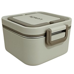 Bento Kare Lunch Box Yemek Termosu Bej 700 Ml