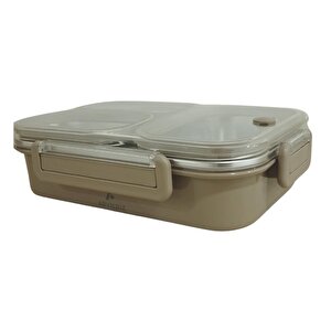 Aryıldız Bento Dikdörtgen 3 Bölmeli Lunch Box Yemek Termosu Kahverengi 1000 Ml
