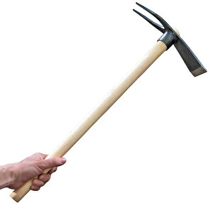 Çatal Uçlu Saplı Çapa Dövme Çelik Sivri Bahçe Ot Toprak Kazması El Çapası
