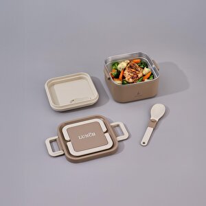 Bento Kare Lunch Box Yemek Termosu Vizon 700 Ml