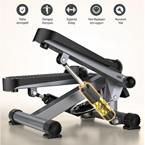 Direnç Lastikli Mini Stepper Egzersiz Aleti -kaymaz Pedallı Kardiyo Cihazı