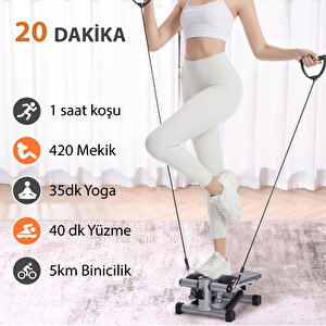 Direnç Lastikli Mini Stepper Egzersiz Aleti -kaymaz Pedallı Kardiyo Cihazı