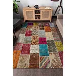 Homshtag Sağlığına Çok Renkli Halı Geometrik Oturma Odası Halısı Modern Kare Desenli Patchwork Halı