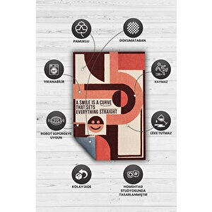 Homshtag Gülümseyince Düzelir Çok Renkli Halı Geometrik Oturma Odası Halısı Minimal Salon Halı