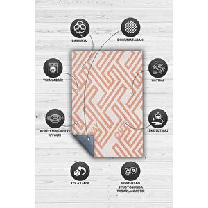 Homshtag Çıkış Yolu Turuncu Renkli Halı Geometrik Oturma Odası Halısı Modern Salon Halı