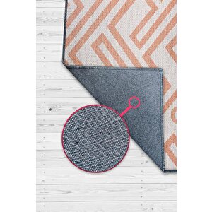 Çıkış Yolu Turuncu Renkli Halı Geometrik Oturma Odası Halısı Modern Salon Halı 120x180 cm