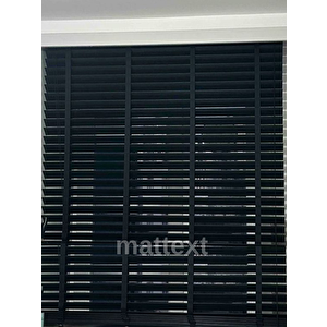 Siyah Redektörlü Kurdelalı Ahşap Jaluzi 190x160 cm