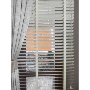 Krem Redektörlü Kurdelalı Ahşap Jaluzi 160x250 cm