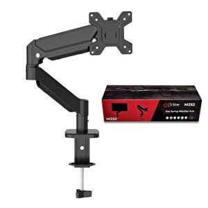Sline M252 17-28inch Amortisörlü Hareketli Masa Üstü Tekli Monitör Standı