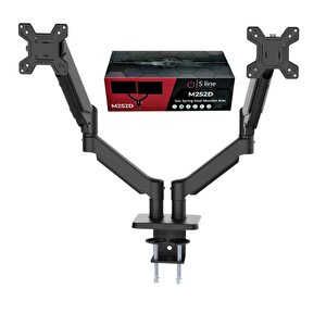 Sline M252d Amortisörlü 13-32'' Çift Kollu Masa Üstü Monitör Standı