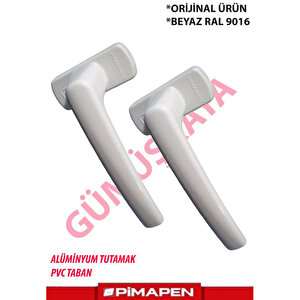 2 Adet - PİMAPEN® Marka ALÜMİNYUM Pencere Kolu BEYAZ 153gram/adet