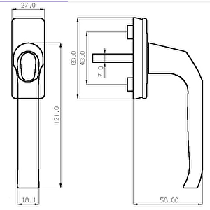2 Adet - PİMAPEN® Marka ALÜMİNYUM Pencere Kolu BEYAZ 153gram/adet