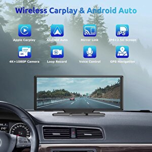 Carplay Ve Android Auto Tak Çalıştır Torpido Üstü Ön Kayıt  Ve Geri Görüş Kameralı