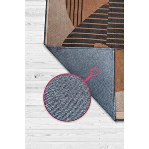 Homshtag Yaşama Sanatı Kahverengi Bej Renkli Halı Geometrik Oturma Odası Halısı Minimal Salon Halı