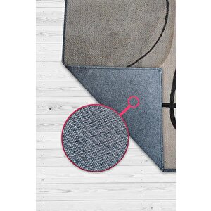 Gülümse Kahverengi Bej Renkli Halı Geometrik Oturma Odası Halısı Minimal Salon Halı 120x180 cm