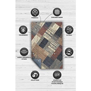 Homshtag No Pain No Gain Kahverengi Bej Renkli Halı Geometrik Oturma Odası Halısı Minimal Salon Halı