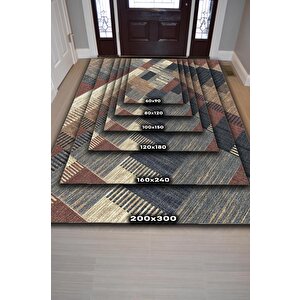 Homshtag No Pain No Gain Kahverengi Bej Renkli Halı Geometrik Oturma Odası Halısı Minimal Salon Halı
