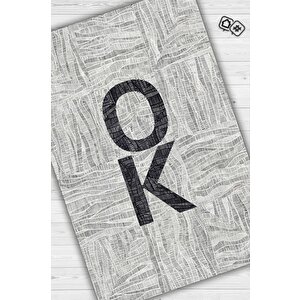 Homshtag Ok Gri Renkli Halı Geometrik Oturma Odası Halısı Minimal Salon Halı Çizgili Yazılı Halı