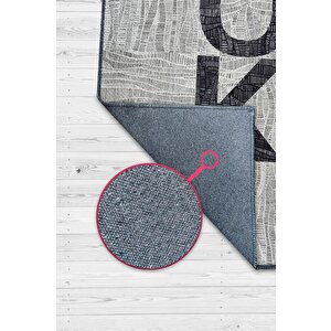 Homshtag Ok Gri Renkli Halı Geometrik Oturma Odası Halısı Minimal Salon Halı Çizgili Yazılı Halı