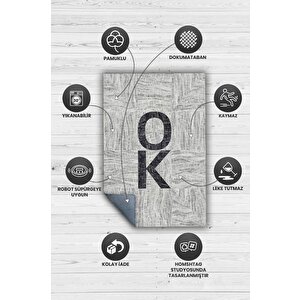 Homshtag Ok Gri Renkli Halı Geometrik Oturma Odası Halısı Minimal Salon Halı Çizgili Yazılı Halı