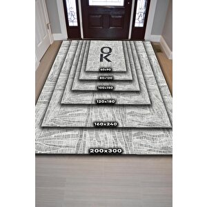 Homshtag Ok Gri Renkli Halı Geometrik Oturma Odası Halısı Minimal Salon Halı Çizgili Yazılı Halı