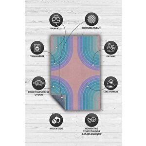 Homshtag Parla Pastel Renkli Oturma Odası Halısı Mid-century Halı Mutfak Halısı Dekoratif Salon Halı