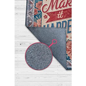 Gerçekleştir Renkli Halı Çiçek Temalı Yazlık Halısı Pamuklu Yıkanabilir Salon Halısı 200x300 cm