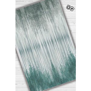 Küçük Şeyler Gri Mavi Renkli Halı Çizgili Gölgeli Oturma Odası Halısı Minimal Salon Halı 100x150 cm
