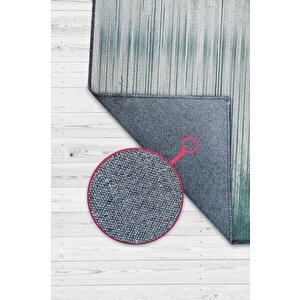 Küçük Şeyler Gri Mavi Renkli Halı Çizgili Gölgeli Oturma Odası Halısı Minimal Salon Halı 100x150 cm