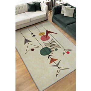 Yüksel Yazılı Minimalist Geometrik Oturma Odası Halısı Pamuklu Yıkanabilir Salon Halısı 80x120 cm