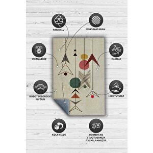 Homshtag Yüksel Yazılı Minimalist Geometrik Oturma Odası Halısı Pamuklu Yıkanabilir Salon Halısı