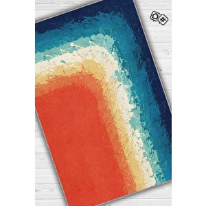 Uzak Dur Renkli Keep-off Halı Güneş Temalı Yazlık Halısı Pamuklu Yıkanabilir Salon Halısı 80x120 cm